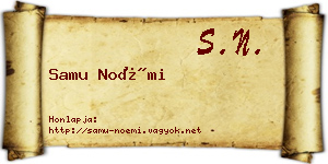 Samu Noémi névjegykártya