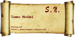 Samu Noémi névjegykártya
